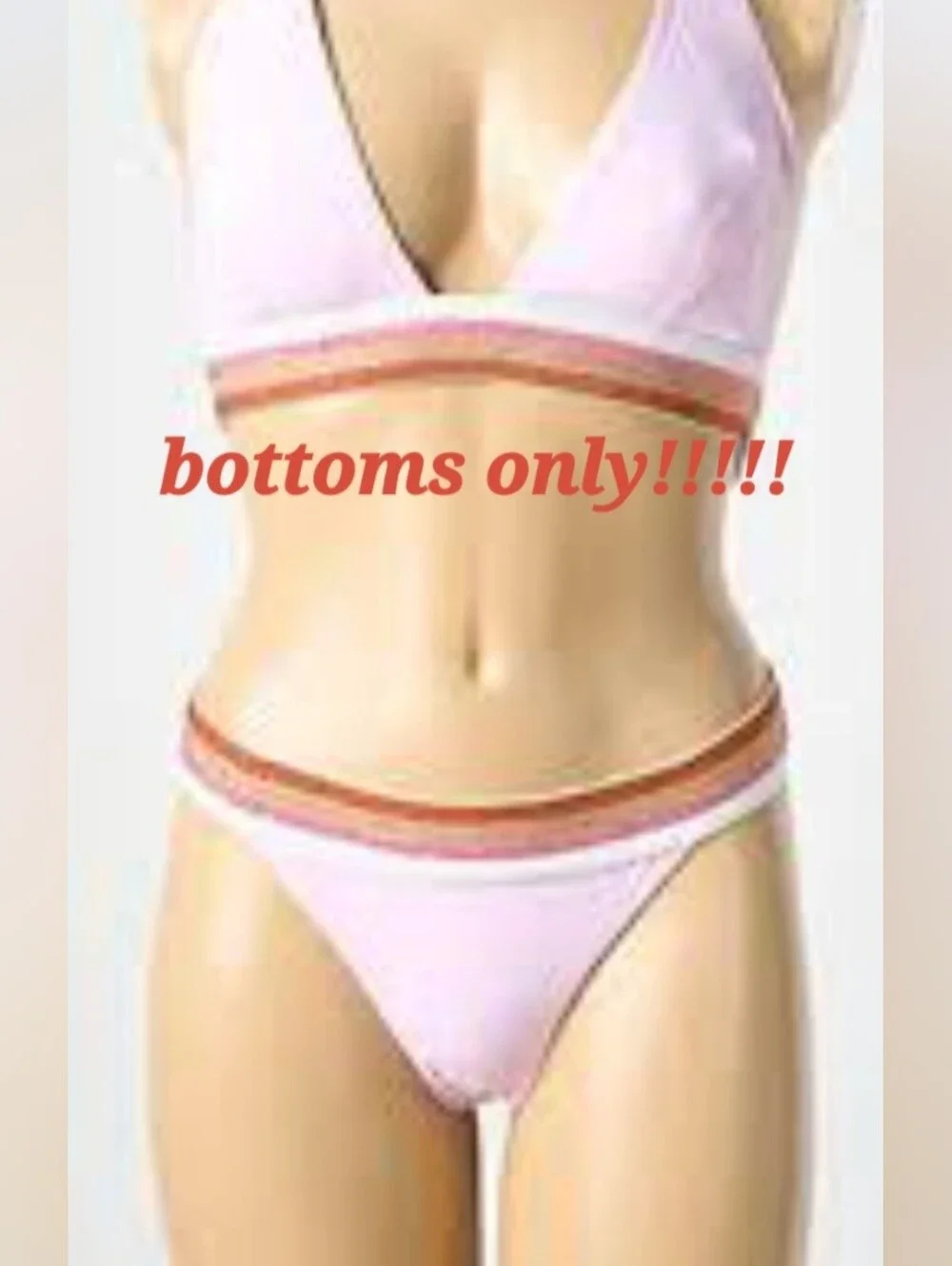 Tatiane de Freitas Golden Rose Pink Bikini Bottom NWT Sz Small Metallic Lurex
